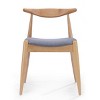 Mid-Century Modern Dining Chair Set of 2 with Cushioned Seat & Rubberwood Frame for Dining Room-Baofuwish - 3 of 4