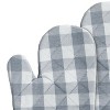 Kate Aurora 2 Pack Gingham Plaid Checkered Gingham Country Farmhouse Oven Mitts - 2 of 2