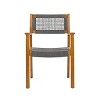 Modern Patio Arm Chair Set Of 2,High-quality Patio Chair With Acacia Wood Frame,Rope Weave Design,Patio Chairs -Maison Boucle - 4 of 4