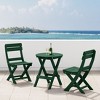 WestinTrends Malibu 3-Piece Outdoor HDPE Folding Patio Bistro Table and Chairs - 2 of 4