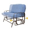 Barton Outdoor 2 Person Rocking Patio Glider Bench Swing Loveseat Seating, Beige - 4 of 4