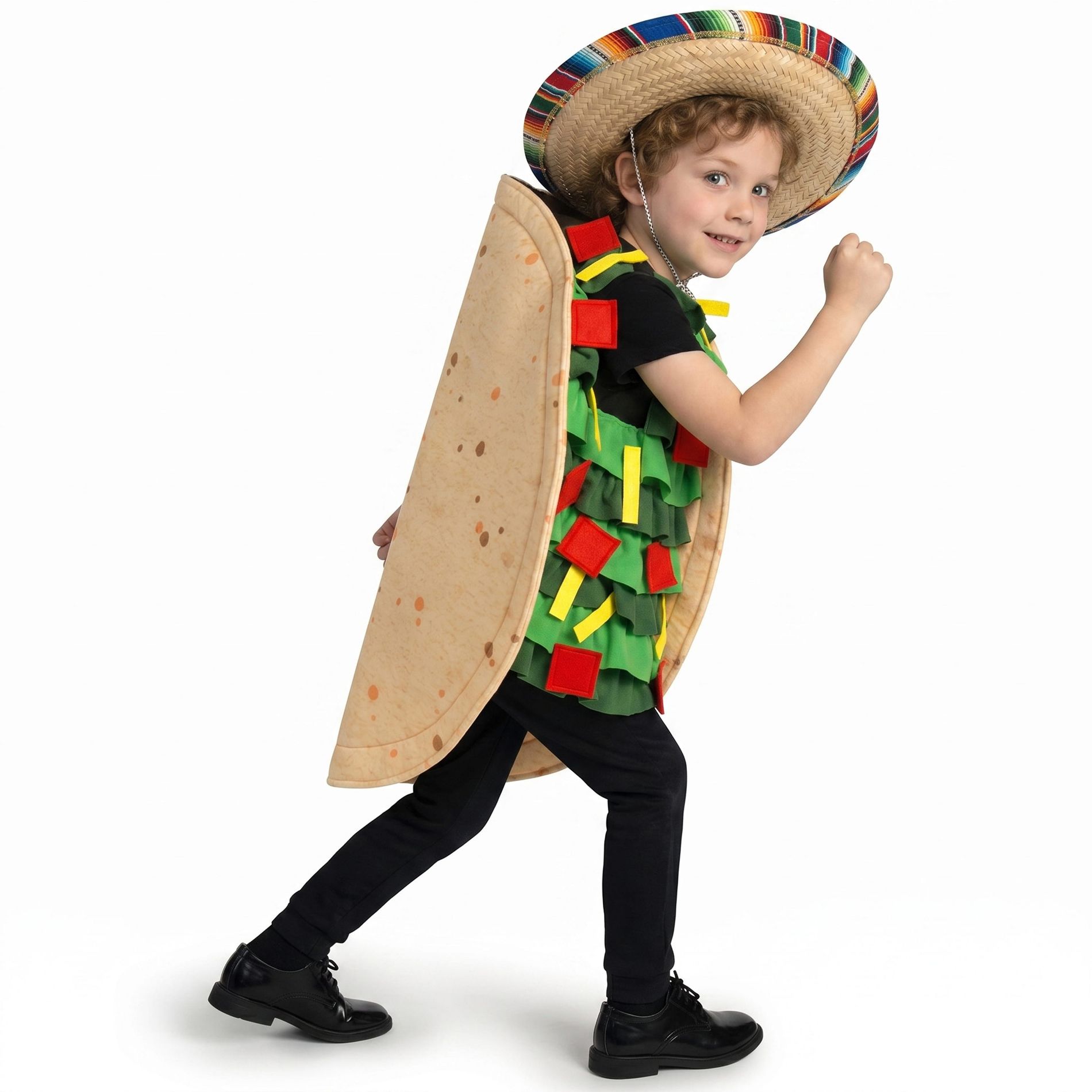 Joyfy Halloween Taco Costume for Toddler, Food Outfit for Kids Boys and Girls, Cosplay Party Dress up for 4-7 Years Old