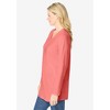 Woman Within Plus Size Perfect Long-Sleeve V-Neck Tunic - 4 of 4