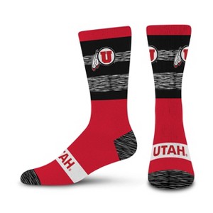 NCAA Utah Utes Mixer Crew Socks: Cushioned Heel & Toe, Knit Midweight Fabric - 1 of 3