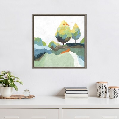 Abstract Landscape Cool Tones Canvas Wall Art, 22" x 22"