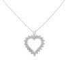 Haus of Brilliance Silver 1/4 Cttw Miracle Set Diamond Open Heart Pendant Necklace - 2 of 4