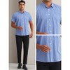 INSPIRE CHIC Men's Cotton Short Sleeve Formal Button Down Regular Fit Plaid Dress Shirts - 4 of 4