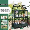 69.3" Wooden Greenhouse for Outdoors, Portable Cold Frame Plant House with Openable Roof & Wheel, Movable Mini Greenhouse for Garden Backyard - 2 of 4