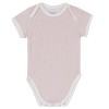 Ely's & Co.  Cotton Baby Girl Short Sleeves Bodysuits-Undershirts Pink - 3 Pack ,Stripes, Floral Dot , Butterfly - 3 of 4