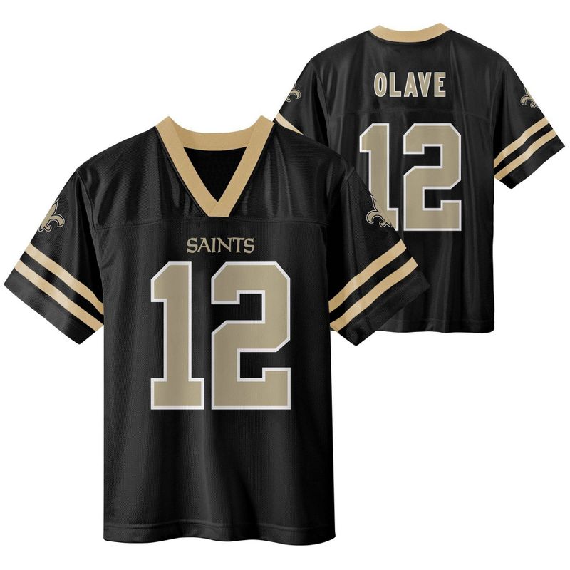 NFL New Orleans Saints Boys' Short Sleeve Olave Jersey, 1 of 4