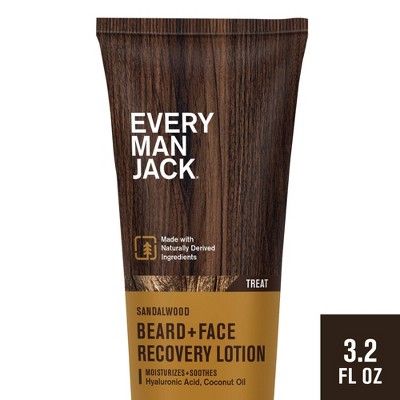 Every Man Jack Men's Recovery Beard + Face Moisturizer Lotion - Sandalwood - 3.2 fl oz