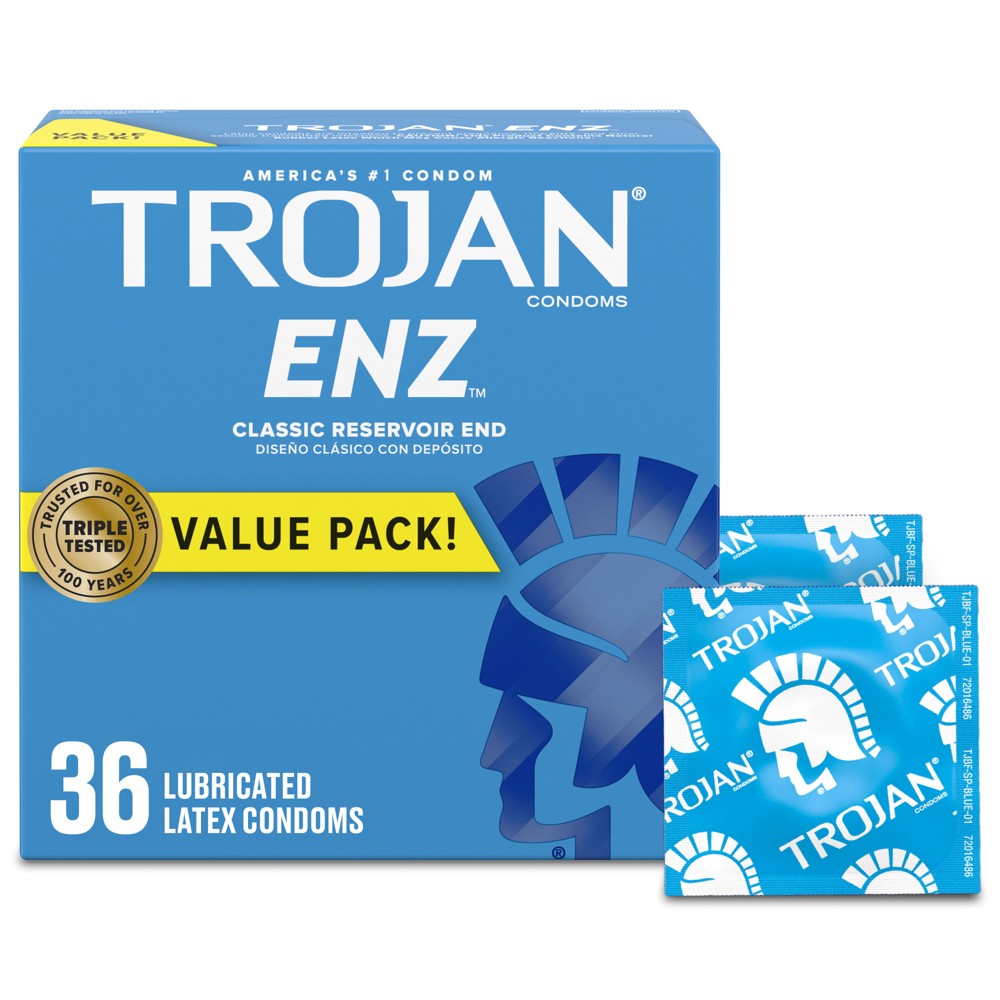 2 pack Trojan™ Premium Latex Condoms ENZ™ Value Pack 00022600939511 Basic male condom, Hevea-latex