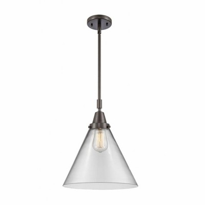 Cone - 1 Light Stem Hung Mini Pendant In Industrial Style-17.13 Inches Tall and 12 Inches Wide