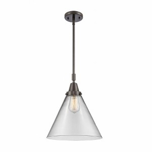 Cone - 1 Light Stem Hung Mini Pendant In Industrial Style-17.13 Inches Tall and 12 Inches Wide - 1 of 1