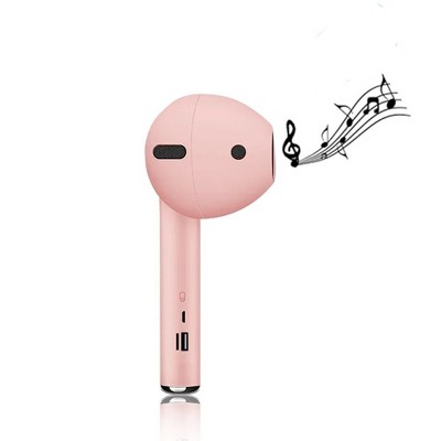 Link Giant Wireless EarPod Shaped Bluetooth Speaker with FM Radio AUX and Microphone - Pink