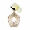 Sagebrook Home 13" Ceramic Oval Vase - Contemporary Glam Abstract Cut-Out Vase in Scratched Gold - Creative Home or Office Decorative Table Accent - 2 of 4