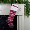 Northlight 23" Red, Gray and White Knit Christmas Stocking with High Pile Fleece Cuff - 2 of 4