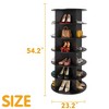 6 Tier Rotating Shoe Rack Tower, Revolving Shoe Rack Storage, Round Carousel Vertical Handbag and Shoe Organizer ,Black - 3 of 4
