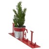 Northlight Potted Faux Pine in Metal "NOEL" Planter Christmas Decoration - 13" - Red - 4 of 4