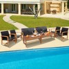 Costway 8PCS Outdoor Patio Rattan Furniture Set Acacia Wood Frame Sofa Loveseat Garden - 2 of 4