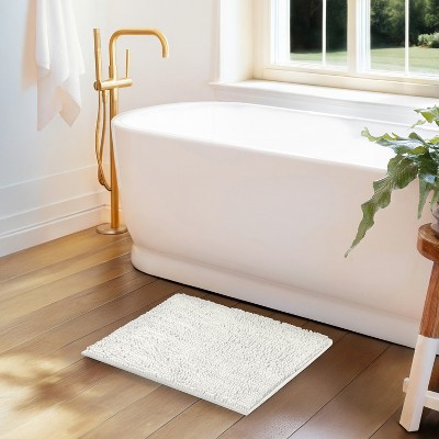 Soft Absorbent Chenille Bath Mat Rug with Anti-Skid Rubber Backing - Becky Cameron