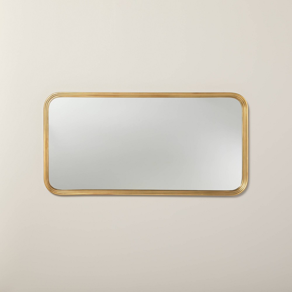 20x40 Decorative Molding Rectangular Wall Mirror Antique Brass  Hearth  Hand™ with Magnolia