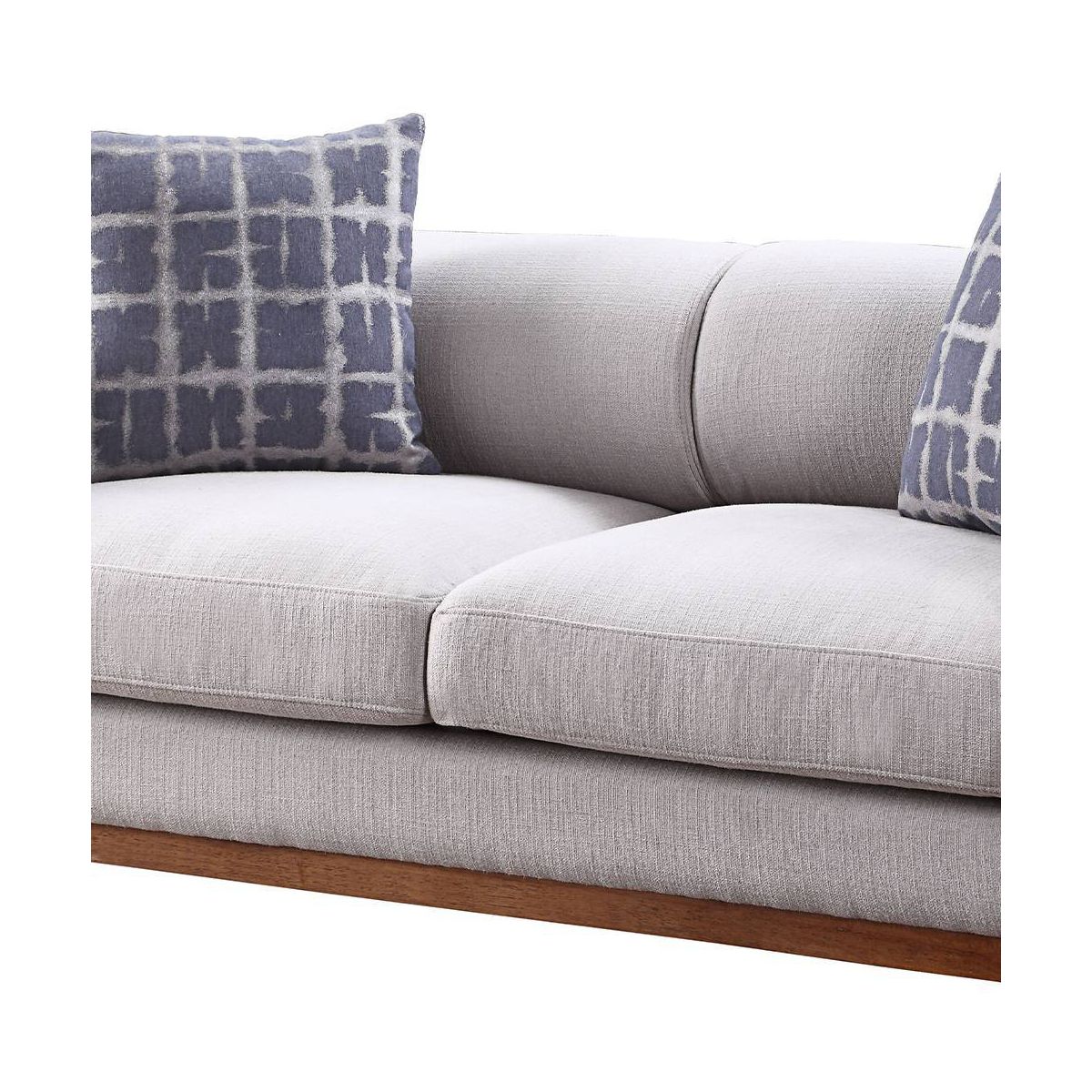 71" Pelton Sofa Fabric and Walnut - Acme Furniture: Elegant Loveseat with 2 Pillows - thumbnail 4
