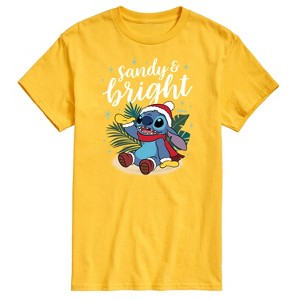 Men's - Lilo and Stitch - Sandy and Bright Christmas Short Sleeve Graphic T-Shirt - 1 of 4