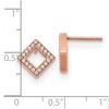 Chisel Stainless Steel Polished Rose IP-plated Cubic Zirconia Diamond-shaped Stud Earrings - 4 of 4
