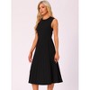 Allegra K Women's Sleeveless Pleated Ruffle Hem Crew Neck Tank Knitted Elegant Midi Dress - 3 of 4