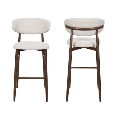 New Classic Furniture,Royce Metal & Fabric Bar Chair (Set of 2), Beige