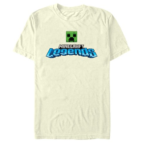 Men's Minecraft Legends Creeper Logo T-shirt - Beige - Large : Target