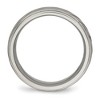 Black Bow Jewelry 7mm Titanium Brushed Diagonal Grooved Ridged Edge Standard Fit Band - 2 of 4