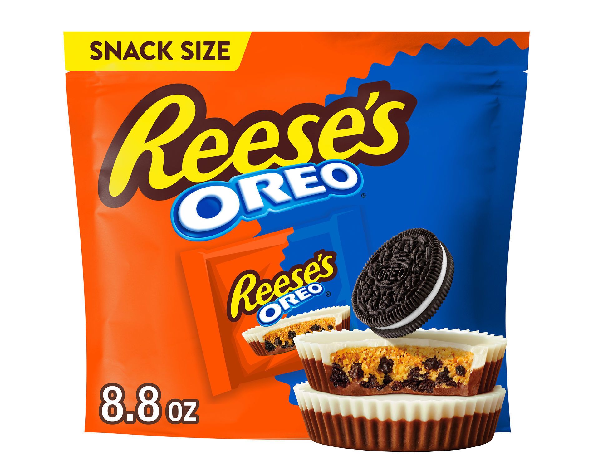 Reese’s Oreo Milk Chocolate and White Creme Snack Size Peanut Butter Cups Candy - 8.8oz