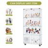 VYNXARIA 4-Tier Double Door Glass Display Cabinet with Locks£¬Floor Standing Storage with 6 Acrylic Shelves for Living Room, Bedroom & Office£¬White - 4 of 4