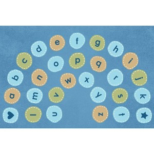 Carpets for Kids Pixel Perfect Calming Colors Arch Alphabet Seating Learning Rug,Light Blue, Rectangle - 1 of 4