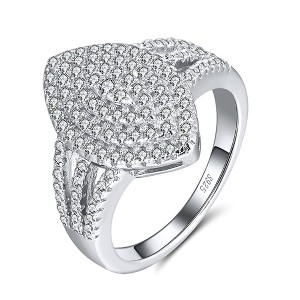 Engagement Statement Ring for Women Marquise Shape Pave Cz Sterling Silver Ginger Lyne Collection - 1 of 4