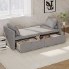 NicBex Small Single Daybed, Upholstered Chaise Lounger Day Bed with Pillows, Sofa Bed Frame with with 2 Drawers, No Mattress Needed - 2 of 4