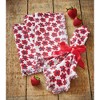 TAG Happy Flower Bright Red Floral Print on White Backgroun Cotton Machine Washable Napkin Set of 4 - 3 of 3
