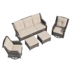 UPTIOT 5-Piece Outdoor Wicker Patio Furniture Set - 3 of 4