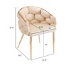 Elegant Velvet Arm Chair with Gold Legs, Modern Accent Chair with Full Back Support for Living Room, Office, Bedroom -Christopher Knight Home - 4 of 4