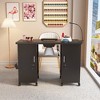 Manicure Table Nail Desk with 4 Drawers & Cabinet, Wheels & Wrist Rest, Spa Salon Beauty Home Wooden Technician Workstation Nail Art Equipment - 2 of 4