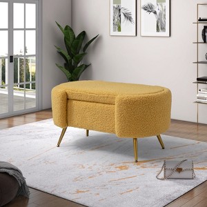 Alina Storage Bench with Metal Legs for Bedroom | ARTFUL LIVING DESIGN - 1 of 4
