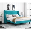 Allewie Bed Frame, Platform Bed Frame with Upholstered Headboard, Modern Deluxe Wingback, Wood Slat Support, Mattress Foundation - 2 of 4