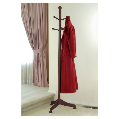 Philip Antique Walnut Solid Wood Coat Tree with 6 Pegs