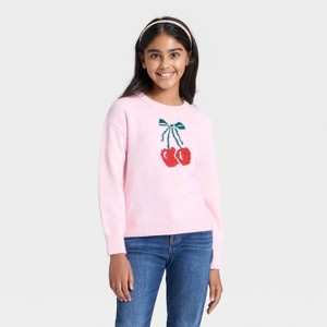 Girls' Graphic Pullover Sweater - Cat & Jack™ - 1 of 4