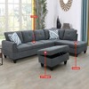 DOMETOUR Living Room Sofa Set 3Pcs(Sofa+Chaise+Ottoman) - 3 of 4