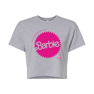 Women's - Barbie - Mattel Barbie Burst Cropped Graphic T-Shirt - 1 of 4