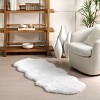 Nuloom Salome SpinClean Plush Faux Sheepskin Machine Washable Area Rug, Shaped 2' x 6', Ivory - 2 of 4