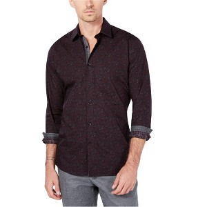 Ryan Seacrest Mens Woven Floral Button Up Shirt - 1 of 1